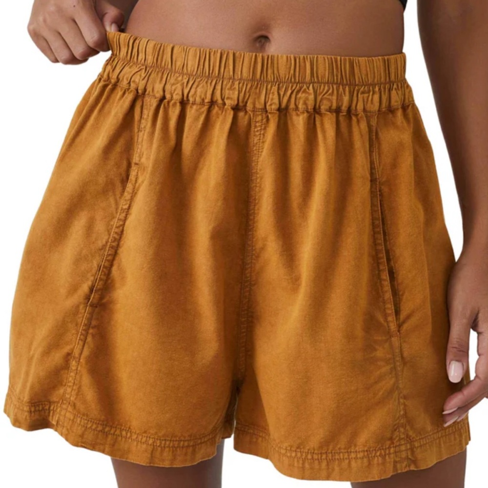 Free People Poplin Short Spiced Pecan